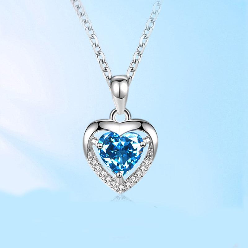 Cheky - 925 Heart-shaped Rhinestones Necklace Luxury Personalized Necklace For Women Jewelry Jewelry Valentine's Day Gift