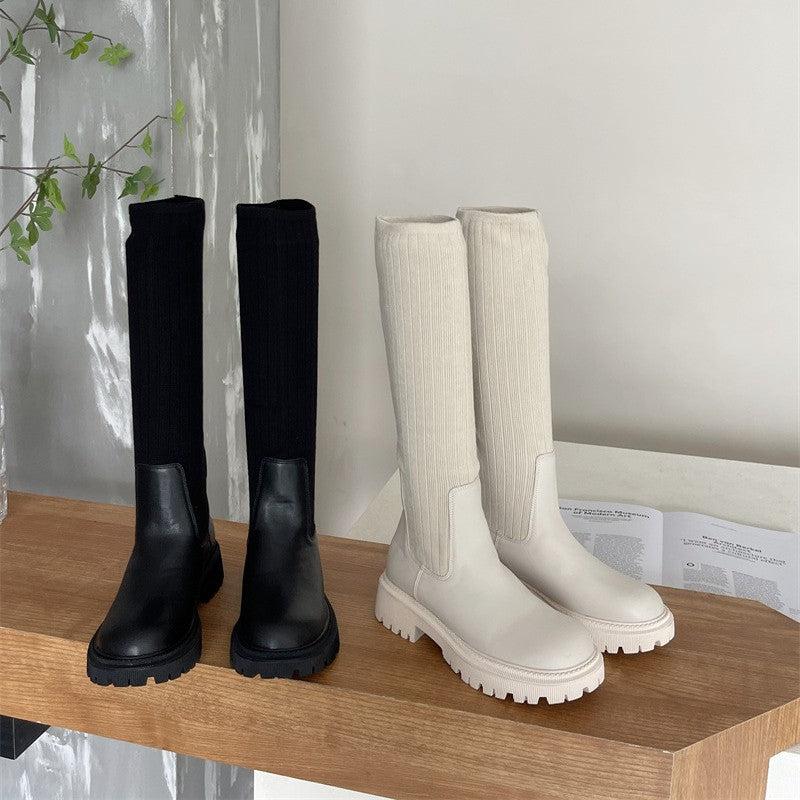 Cheky - Small Thick Bottom Height Increasing Skinny Elastic Socks Boots