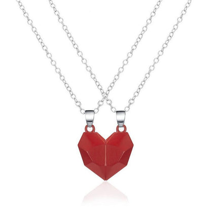 Cheky - Creative Magnet Necklace Love Heart Broken Men And Women