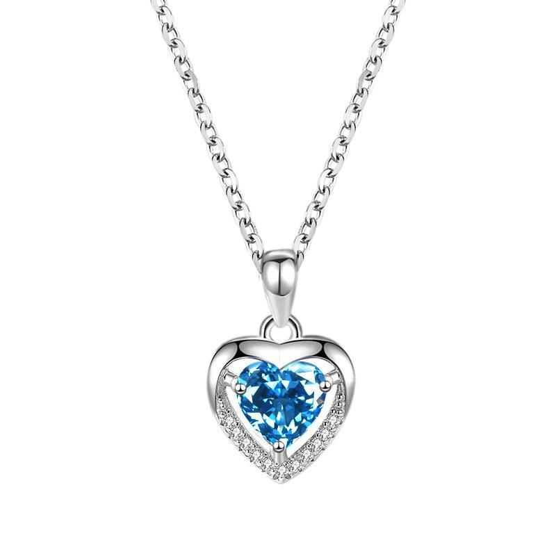 Cheky - 925 Heart-shaped Rhinestones Necklace Luxury Personalized Necklace For Women Jewelry Jewelry Valentine's Day Gift