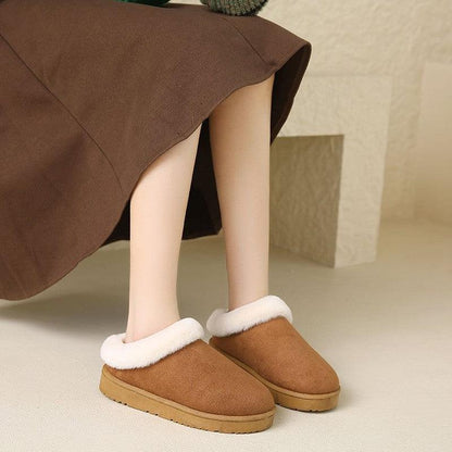 Cheky - Women Winter New Round Head Leisure Slip-onPlus Size Cotton Shoes