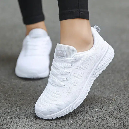 Cheky - Women Casual Shoes Fashion Breathable Walking Mesh Flat Shoes Woman White Sneakers Women 2022 Tenis Feminino Female Shoes