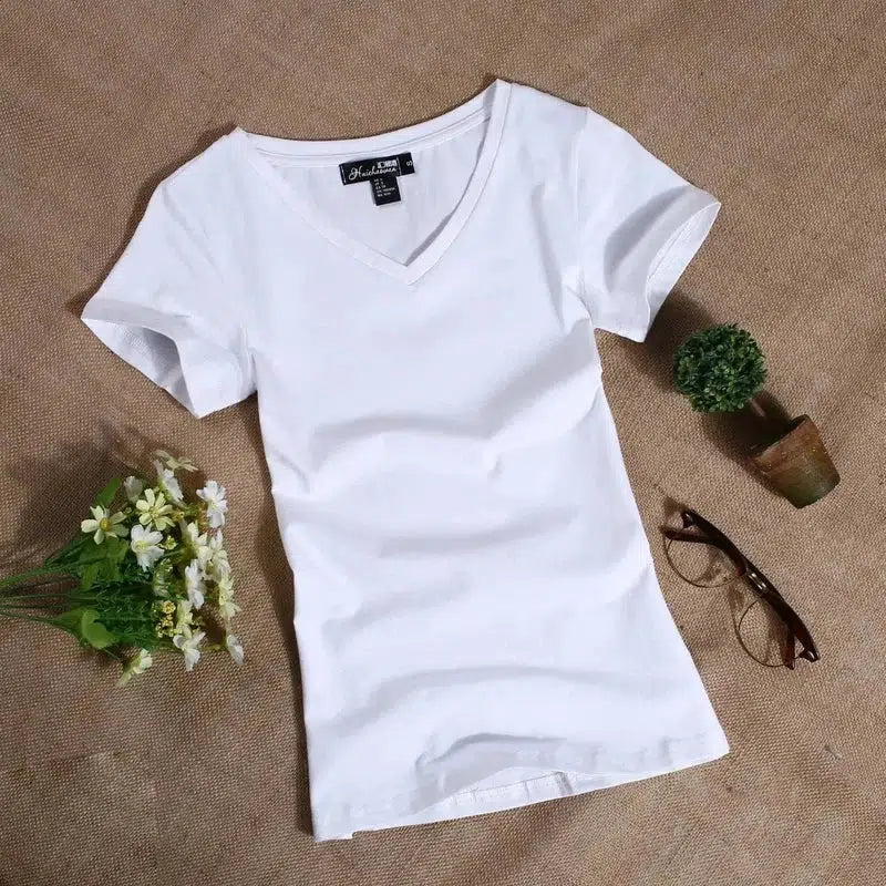 Cheky - MRMT 2024 Women's T Shirt Casual Women Short Sleeved Slim Solid Color Simple Pure Tees Womens T-Shirt For Female Women T shirts