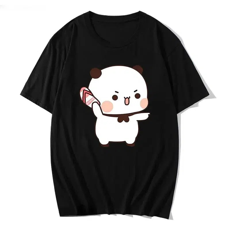 Cheky - Cute Bear LOVE T Shirt Women Bubu Dudu Couple Tops tee summer Short Sleeve tshirts female Korean Casual girl t-shirt camisetas