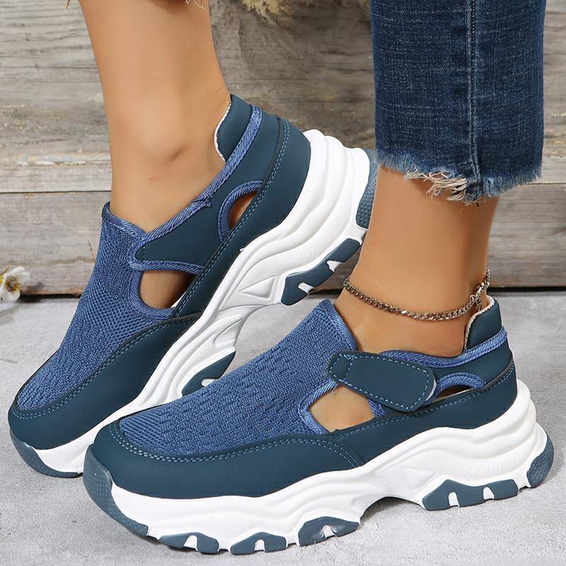 Cheky - Mesh Sport Shoes Women Fashion Outdoor Flat Heel Round Toe Preppy Running Shoes