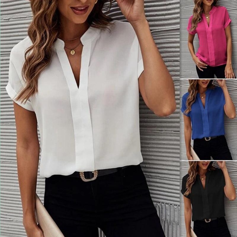 Cheky - Women's Solid Color Fashion Casual Shirt