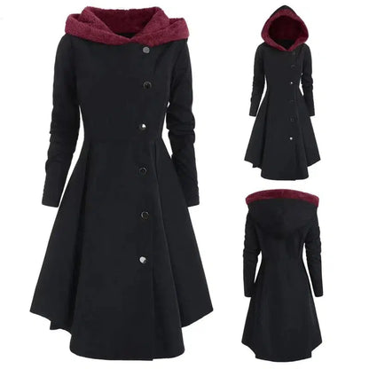 Cheky - Bombshell Christmas Trench Women's Long Hooded Coat Woman