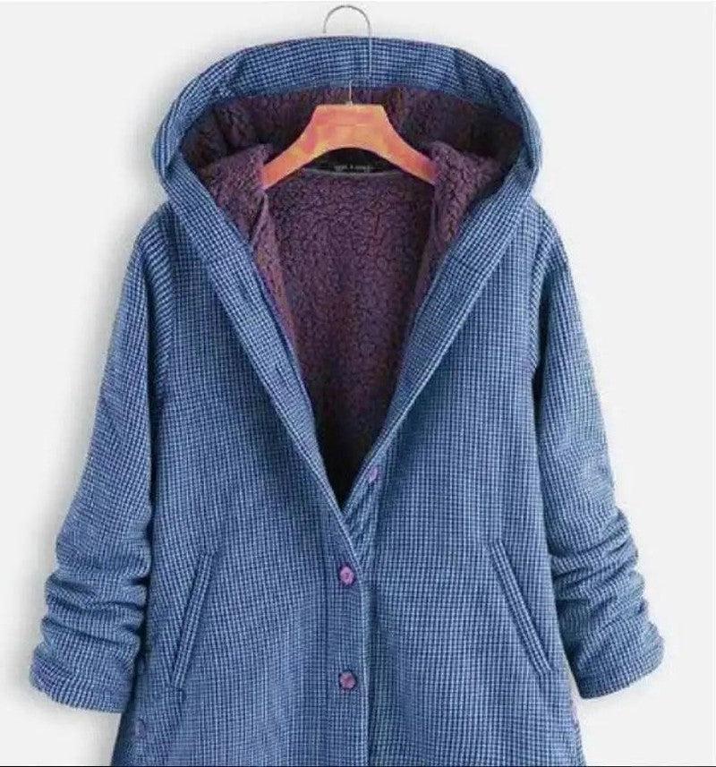 Cheky - Buttoned Solid Hooded Jacket