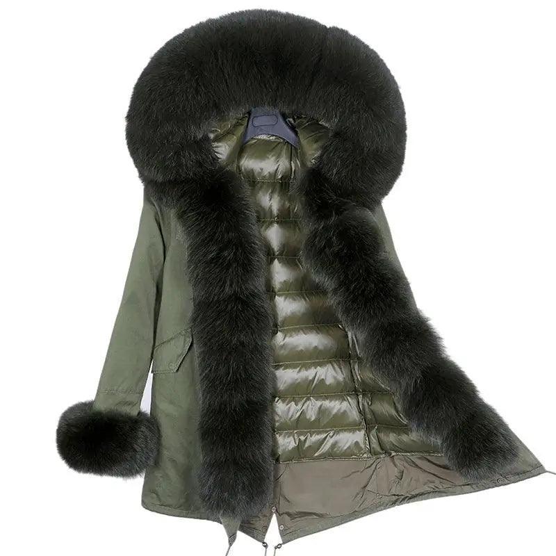 Cheky - Coat Fur With Detachable Inner Liner Placket