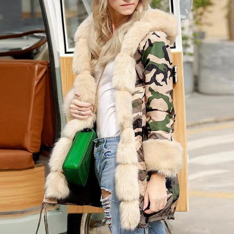 Cheky - Fashionable European And American Slim Fit Warm Fur Collar