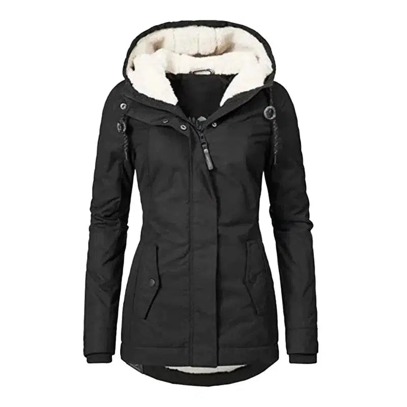 Cheky - Hot Style Ladies Long-Sleeved Zipper Pocket Padded Coat