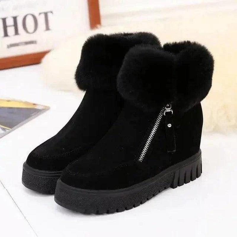 Cheky - Inner Heightening Snow Boots Women Short Hairy Short Boots