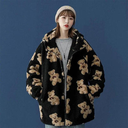 Cheky - Lamb fur bear cotton coat