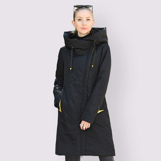 Cheky - Large Winter Jackets For Women Long Jacket Outdoor Black