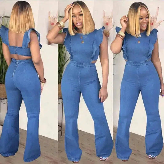 Cheky - women's sling denim jumpsuit