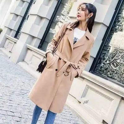 Cheky - Mid-length cardigan long-sleeved trench coat