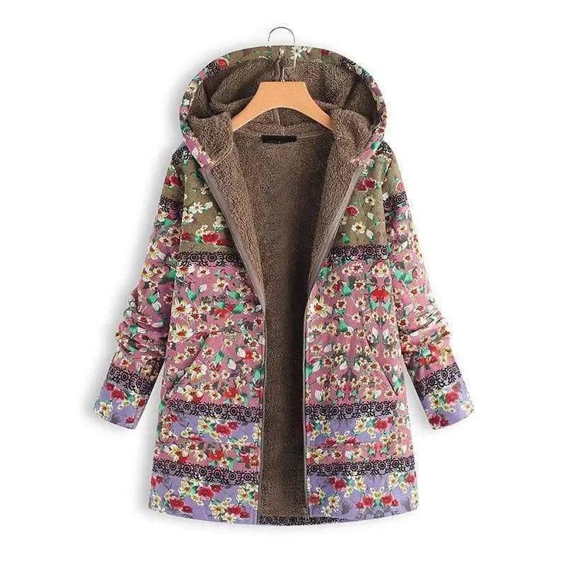 Cheky - Mid-length printed padded coat