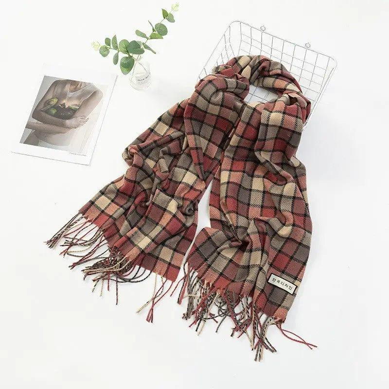 Cheky - Women's Fashion Casual Cashmere Plaid Scarf