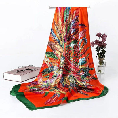 Cheky - Women's Silk Scarf Multi-functional Small Silk Satin Shawl